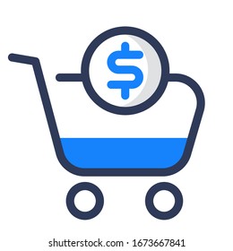 money cart business outline icon 