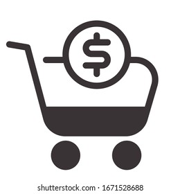 money cart business solid icon