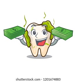 With money cartoon decayed tooth before restorative treatment