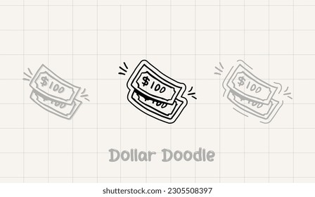 money cartoon icon doodle illustration