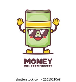 vector de ilustración de la mascota de dibujos animados de dinero. aislado en un fondo blanco