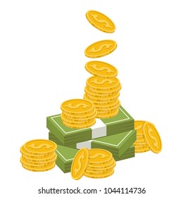 Money cartoon vector. free space for text. wallpaper. background.