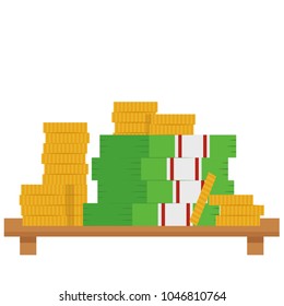 Money cartoon vector. free space for text. wallpaper. background.