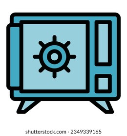 Money case box icon outline vector. Bank payment. Digital pay color flat