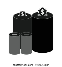 
caso de dinero en ilustración de vector de caja