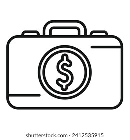 Money case credit icon outline vector. Finance support. Social capital funds