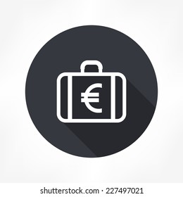 money case with eu currency symbol icon