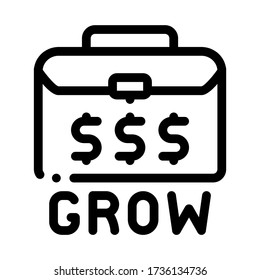 vector de icono de crecimiento de dinero. signo de dinero en crecimiento. ilustración de símbolo de contorno aislado