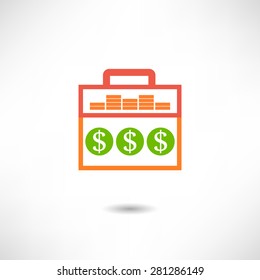Money in the case icon