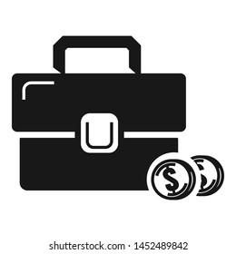 Money case icon. Simple illustration of money case vector icon for web design isolated on white background