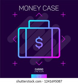Money case neon icon