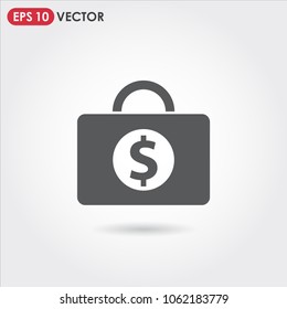 money case single vector icon on light background