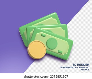 Dinero en efectivo 3D Render. dinero, 3d, dólar, moneda, vector, caso, efectivo, efectivo, fondo, signo, signo, signo, venta, oro, dibujos animados, ilustración, aislado, banco, banner, concepto, finanzas, financiación, banco.