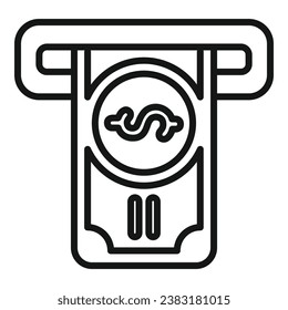 Money cash atm banknote icon outline vector. Check credit. Finance payment