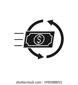 Money Cash Back icon Vector Illustration. Cash Back bonus, return money, cash back rebate icon design concept for e-commerce, online store and marketplace website, mobile, logo, symbol, sign, app