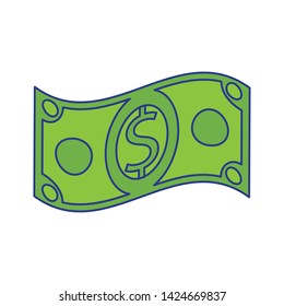 Money cash billet cartoon isolated vector illustration graphic design