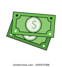 Money cash billets isolated vector illustration graphic design