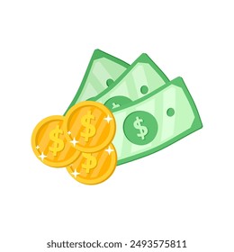 money cash and coin penny dollar vector illustration