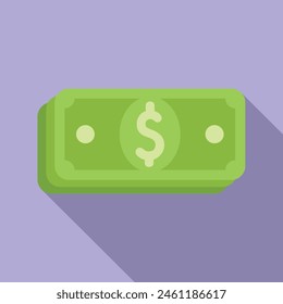Money cash credit icon flat vector. Collateral support. Online economy