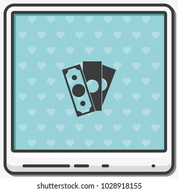 Money cash flat vector icon.
