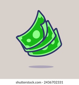 Money Cash Floating Cartoon Vector Icon Illustration. Business Finance Icon Concept Isolated Premium Vector. Flat Cartoon Style