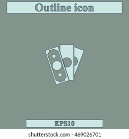 Money cash icon. Bill illustration.