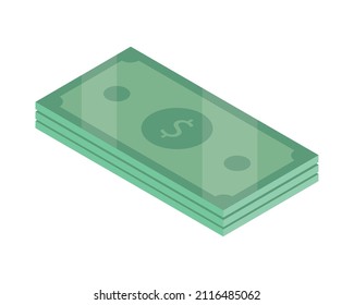 money cash icon flat isometric