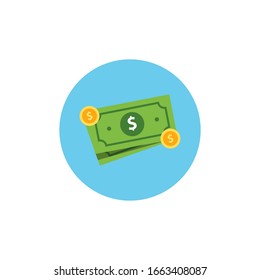 Money cash icon. flat vector style.
