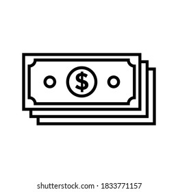 Money cash icon flat vector style