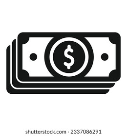 El icono del dinero en efectivo es un simple vector. Economía financiera. Capital de la moneda