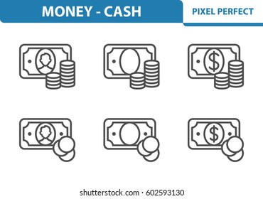 Money - Cash Icons. Professional, pixel perfect icons optimized for both large and small resolutions. EPS 8 format. 3x size for preview.