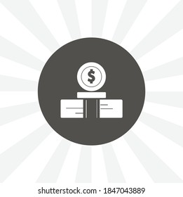 Money cash isolated simple solid vector icon