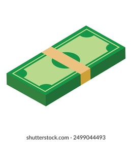 money cash isometric 3D illustration