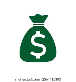 Money cash logo vector. Money bag icon. Money bag with dollar sign vector illustration.