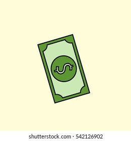 Money cash outline flat icon