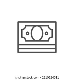Money, cash simple thin line icon vector illustration, Paper dollar banknote line icon
