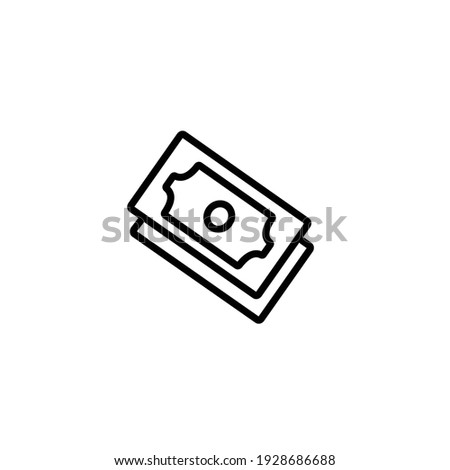 Money, cash simple thin line icon vector illustration