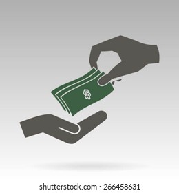 money cash vector icon. dollars