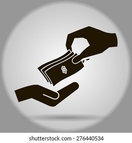 money cash vector icon. dollars