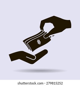 money cash vector icon. dollars