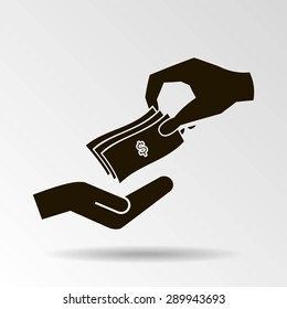 money cash vector icon. dollars