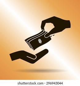 money cash vector icon. dollars