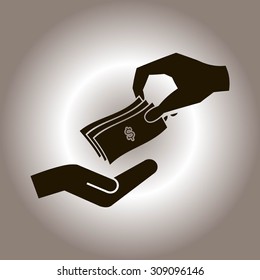 money cash vector icon. dollars