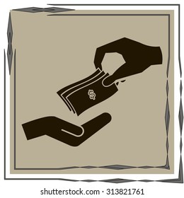 money cash vector icon. dollars