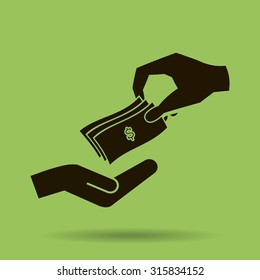 money cash vector icon. dollars