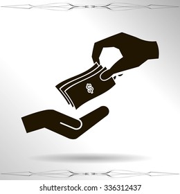 money cash vector icon. dollars