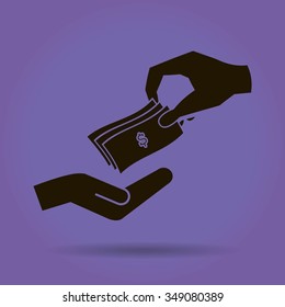 money cash vector icon. dollars
