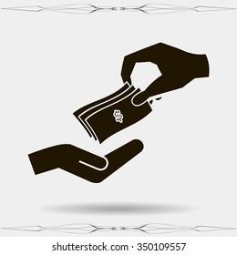 money cash vector icon. dollars