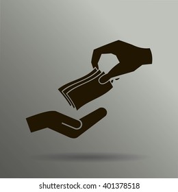 money cash vector icon. dollars