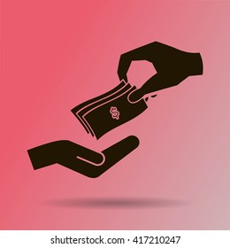 money cash vector icon. dollars